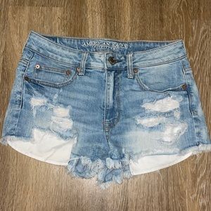 American eagle ripped denim shorts
